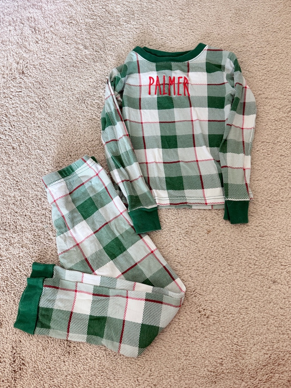Kids embroidered Christmas pjs
